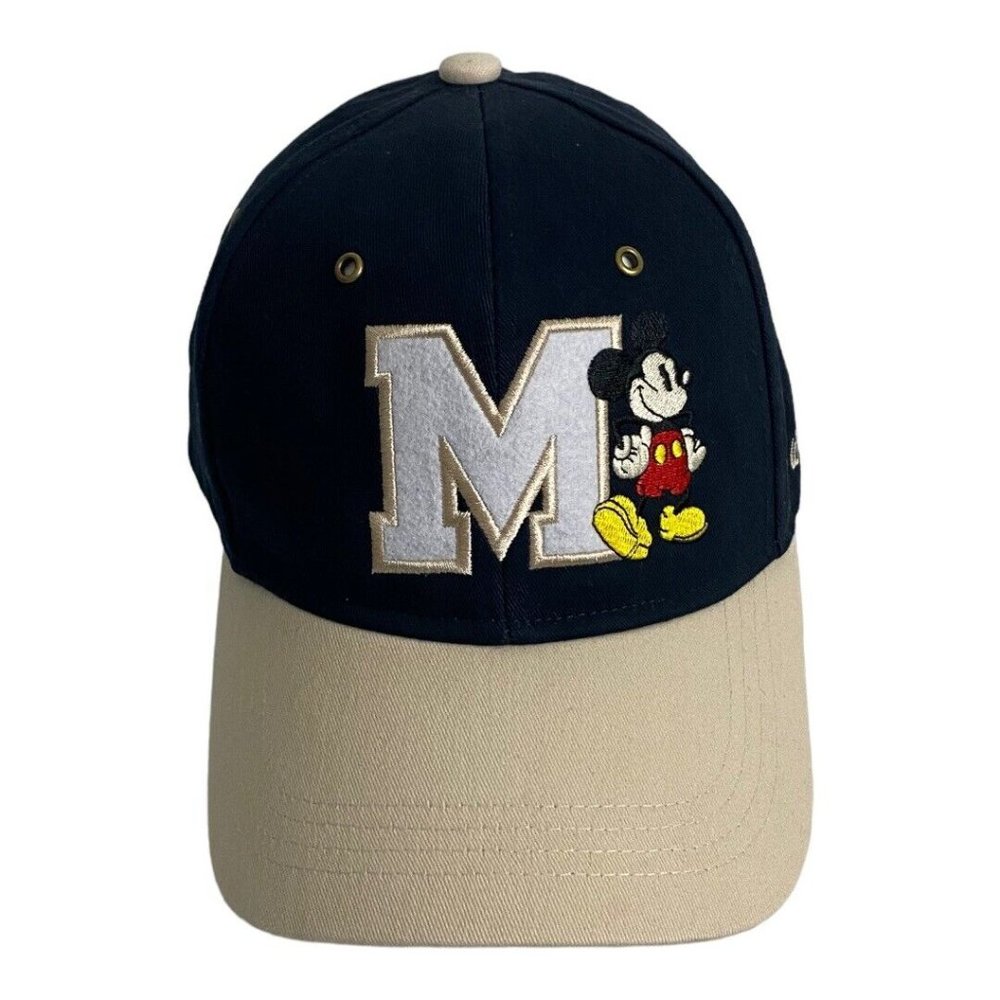 Disney Black Mickey Mouse Big M Knit Baseball Hat Adult Adjustable Black